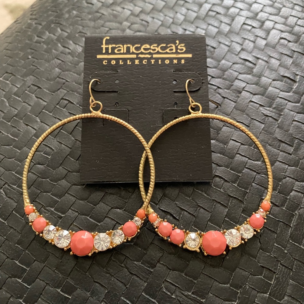 Gold hoops with stones